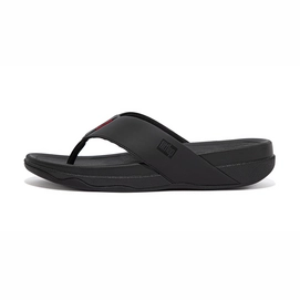 Tongs FitFlop Men Surfer Toe Post Smooth All Black
