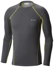 Long Sleeve T-Shirt Columbia Men Midweight Stretch Top Graphite Acid Yellow
