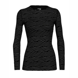 Longsleeve Icebreaker Women 200 Oasis LS Crewe Napasoq Lines Black