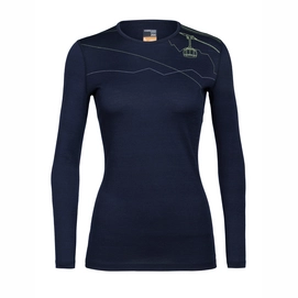 Longsleeve Icebreaker Women 200 Oasis LS Crewe Skyway Lift Midnight Navy