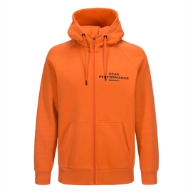 Hoodie Peak Performance Men Logo Zipped Hood Orange Flow-M