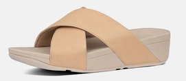 FitFlop Women Lulu Cross Slide Sandals Leather Blush