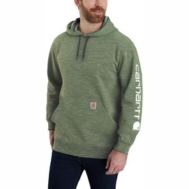 Trui Carhartt Men Sleeve Logo Hooded Sweatshirt Elm Space Dye