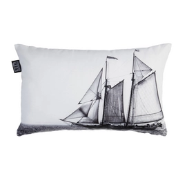 Sierkussen KAAT Amsterdam Boat Zwart Wit (30 x 50 cm)