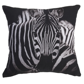 Coussin KAAT Amsterdam Striped Animal Noir/Blanc (40 x 40 cm)