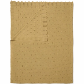 Plaid Essenza Knitted Ajour Fern Yellow-130 x 170 cm