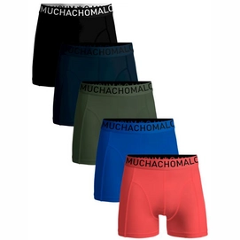 Boxershort Muchachomalo Light Cotton Solid Men Black Petrol Armygreen Darkblue Coral 5-Pack