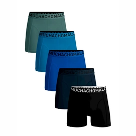 Boxershort Muchachomalo Men Light Cotton Solid Black Blue Green (5-Pack)-XL