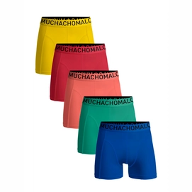 Boxershort Muchachomalo Men Light Cotton Solid Blue Green Orange Red Yellow (5-Pack)-S