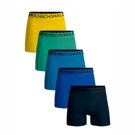 Boxershort Muchachomalo Men Light Cotton Solid Blue Blue Blue Green Yellow (5-Pack)