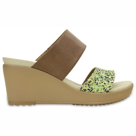 Sandaal Crocs Leigh II 2-Strap Graphic Wedge Bronze/Gold