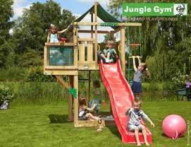 Speelset Jungle Gym Jungle Lodge + Balcony Rood