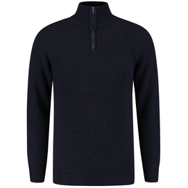 Trui Blue Loop Men Essential Half Zip Sweater Navy Melange