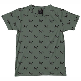 T-Shirt SNURK Unisex Black Horses Green