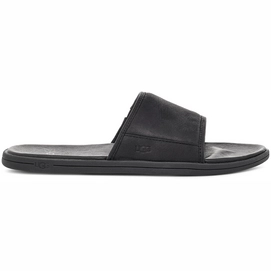 Claquettes UGG Men Seaside Slide Black Leather-Taille 44