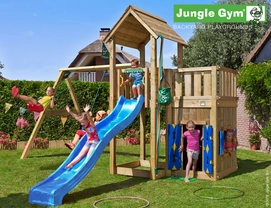 Speelset Jungle Gym Jungle Mansion + Playhouse 145 + 2-Swing X'tra Blauw