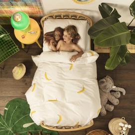 Dekbedovertrek SNURK Banana Monkey Percal-120 x 150 cm | Kinder