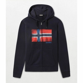 Hoodie Napapijri Men Bibu Full Zip Blu Marine