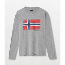 T-Shirt Napapijri Men Sibu LS Med Grey Mel