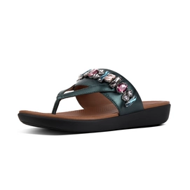 FitFlop Delta Toe-Post Bejewelled Galactic Green
