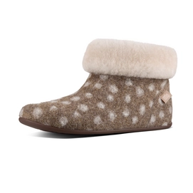 FitFlop Sarah Shearling Dots Taupe