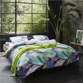 Housse de Couette Esprit Palmia Vert Satin de Coton