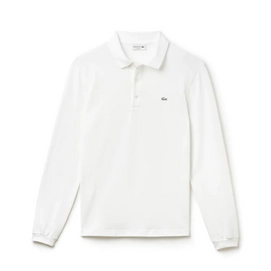 Poloshirt Lacoste PH4010 Slim Fit Longsleeve Pique White Herren