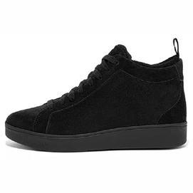 Baskets FitFlop Women Rally High Top Sneaker Suede Winterised All Black-Taille 36