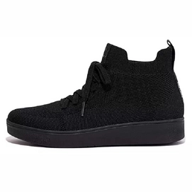 Baskets FitFlop Women Rally High Top Sneaker Water-Resistant Knit All Black