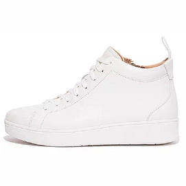 Baskets FitFlop Women Rally High Top Sneaker Leather Urban White-Taille 40