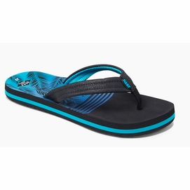 Flip Flops Reef Kids Ahi Aqua Palms-Shoe Size 12 - 13