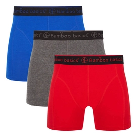 Boxer Shorts Bamboo Basics Men Rico Gray Blue Red (3-Piece)