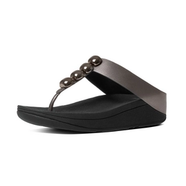 FitFlop Rola Leather Pewter