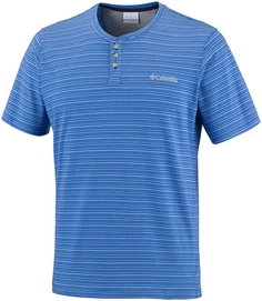 T-Shirt Columbia Lookout Point Short Sleeve Henley Super Blue Stripe Herren