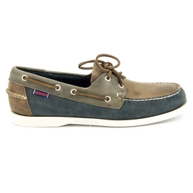 Chaussure bateau Sebago Spinnaker Brown Navy Grey Leather-Taille 40