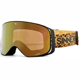 Skibrille Sinner Olympia Matte Black Double Full Gold Mirror