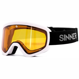 Masque de Ski Sinner Estes Matte White Double Orange