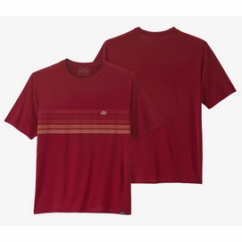 T-Shirt Patagonia Cap Cool Daily Graphic Shirt Line Logo Ridge Stripe Wax Red X-Dye Herren-XL