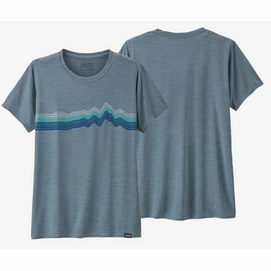 T-Shirt Patagonia Cap Cool Daily Graphic Shirt Ridge Rise Stripe Women Light Plume Grey X-Dye-XS