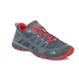 Trail Running Shoe The North Face W Litewave Ampere Zinc Grey Heather Print Melon Red