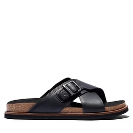 Flip Flops Timberland Men Amalfi Vibes Cross Slide Black Leather-Shoe size 43