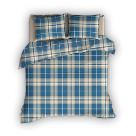 1---TEXTAP Banff flanel ruit blauw-beige