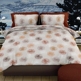 Dekbedovertrek Romanette Snowflakes Terra Flanel-240 x 200 / 220 cm | Lits-Jumeaux