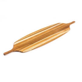 Schneidebrett Teakhaus Canoe mit 2 Griffen (81 x 21 x 1,3 cm)