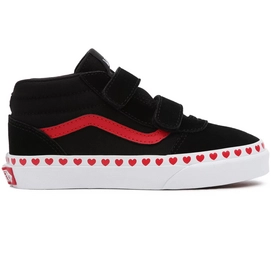 Baskets Vans Youth Ward Mid V Heart Foxing Black White-Taille 30