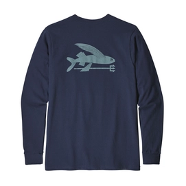 Long Sleeve T-Shirt Mens L/S Flying Fish Responsibili-Tee Classic Navy
