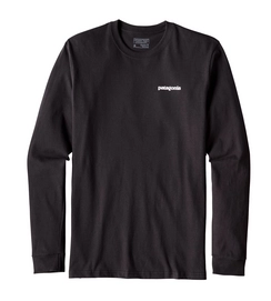 Long Sleeve T-Shirt Patagonia Men's L/S P-6 Logo Cotton Black