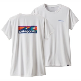 T-Shirt Patagonia Women Cap Cool Daily Graphic Shirt Boardshort Logo White-XL