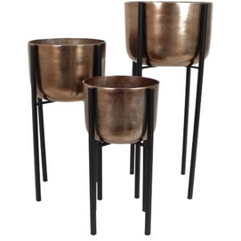 Bloempot HD Living Copper 38 x 38 x 75 cm (3-Delig)