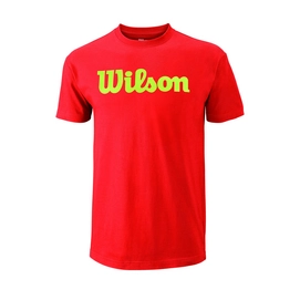 Tennisshirt Wilson Script Cotton Tee Fiesta Green Glow Herren